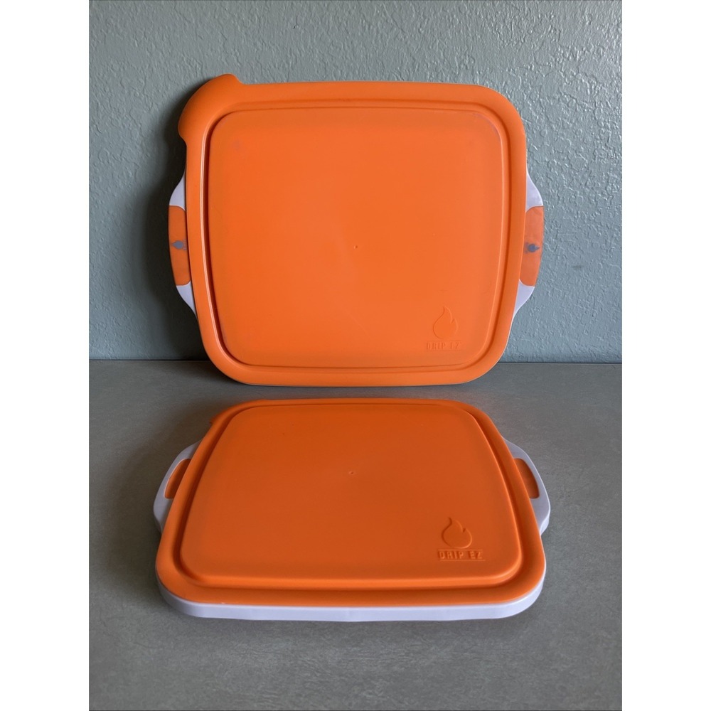DRIPEZ BBQ Prep Tub With Lid And Built-in Cutting Board Foldable Design Lot of 2